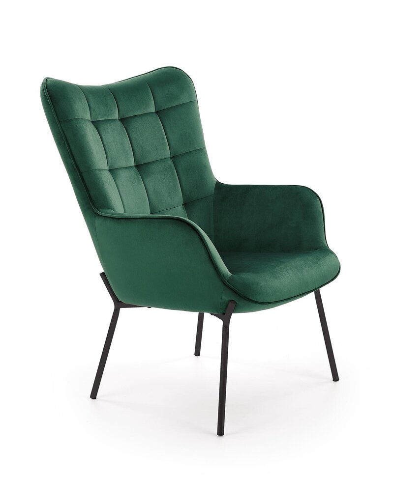 Fotelis Halmar Castel, žalias/juodas kaina ir informacija | Svetainės foteliai | pigu.lt