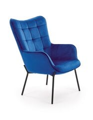 Fotelis Halmar Castel, mėlynas/juodas kaina ir informacija | Svetainės foteliai | pigu.lt