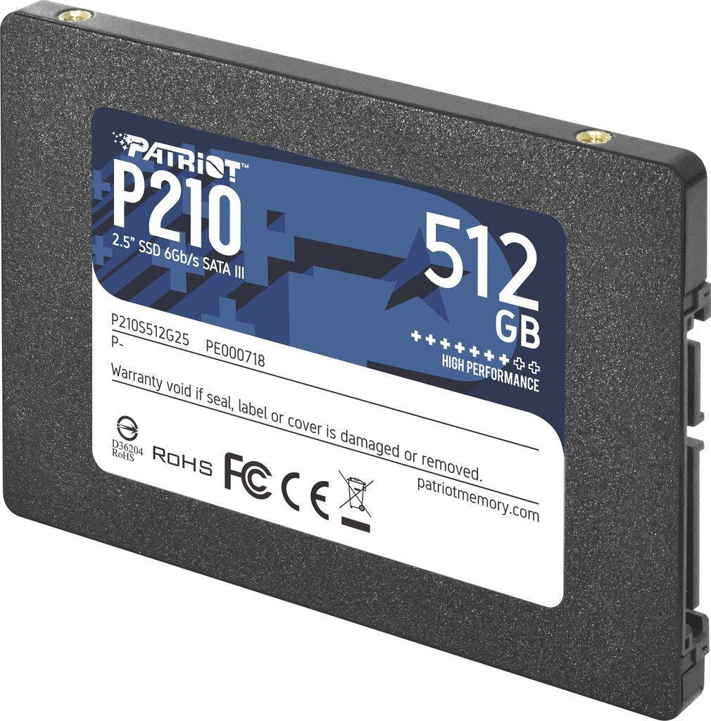 Patriot P210S512G25 цена и информация | Vidiniai kietieji diskai (HDD, SSD, Hybrid) | pigu.lt