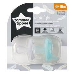 Силиконовая пустышка Tommee Tippee Ultra Light 6-18 месяцев, 2 шт., 433459 цена и информация | Пустышки | pigu.lt