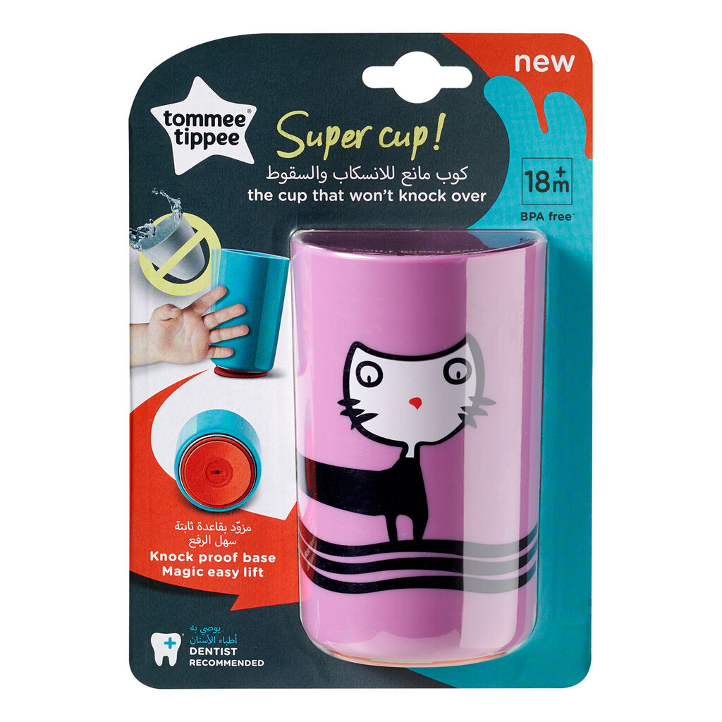 Neišverčiamas puodelis Tommee Tippee Super Cup, didelis, asort., 44730875 цена и информация | Buteliukai kūdikiams ir jų priedai | pigu.lt