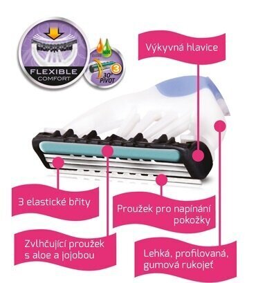 Rinkinys Wilkinson Sword Xtreme3 Beauty: skustuvas, 1 vnt. + skustuvo galvutės, 5 vnt. цена и информация | Skutimosi priemonės ir kosmetika | pigu.lt