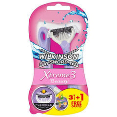 Vienkartiniai skustuvai Wilkinson Sword Xtreme3 Beauty, 4 vnt. kaina ir informacija | Skutimosi priemonės ir kosmetika | pigu.lt