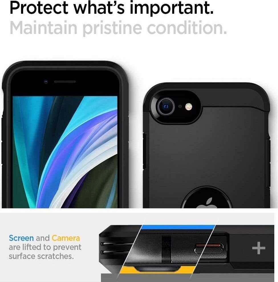 Spigen ACS00950, skirtas iPhone 8, iPhone 7, iPhone SE 2020, juodas kaina ir informacija | Telefono dėklai | pigu.lt