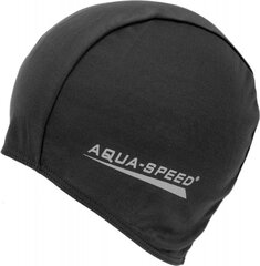 Полиэфирная плавательная шапочка Aquaspeed 07/091, черная цена и информация | Шапочки для плавания | pigu.lt