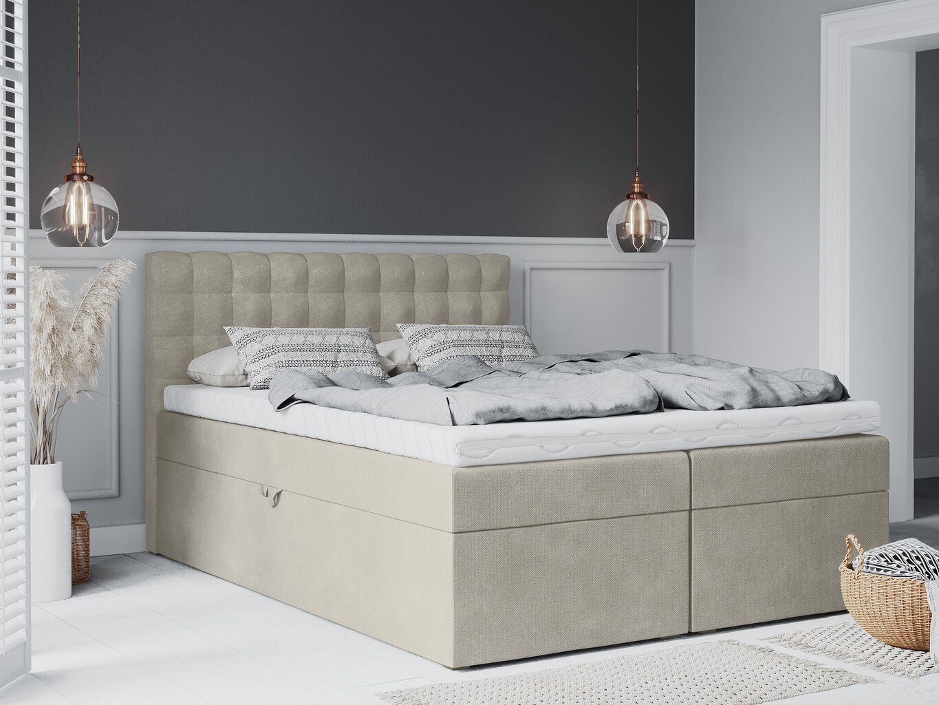 Lova Mazzini Beds Jade 160x200 cm, smėlio spalvos kaina ir informacija | Lovos | pigu.lt