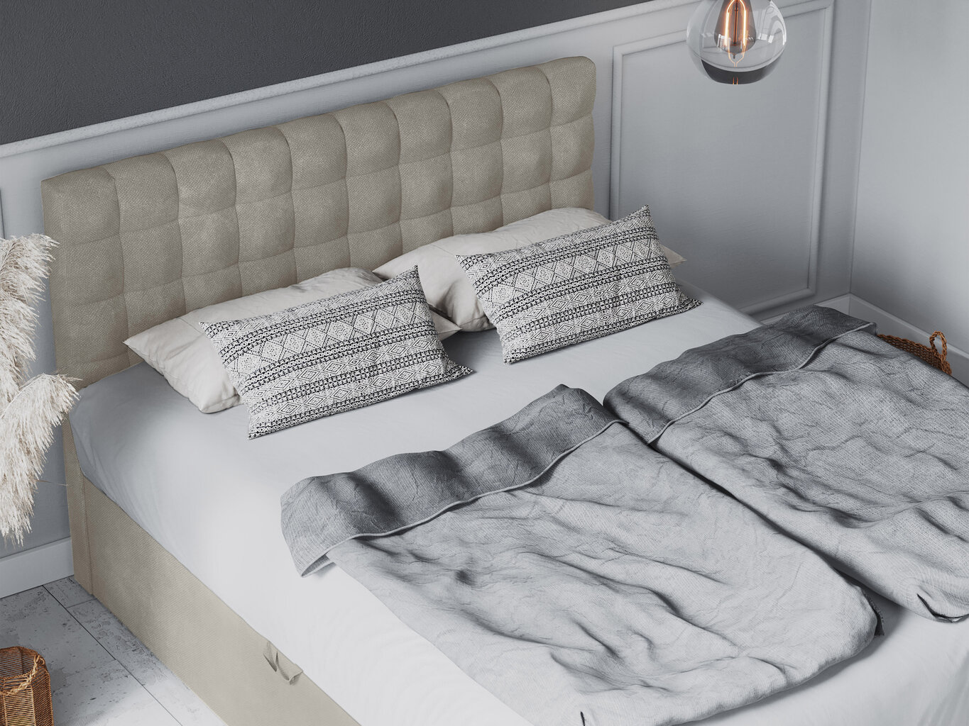 Lova Mazzini Beds Jade 180x200 cm, smėlio spalvos kaina ir informacija | Lovos | pigu.lt