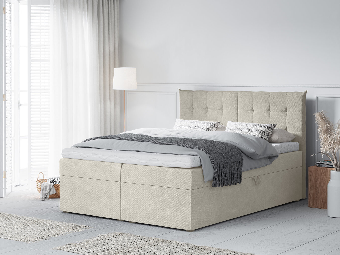 Lova Mazzini Beds Echaveria 180x200 cm, smėlio spalvos kaina ir informacija | Lovos | pigu.lt