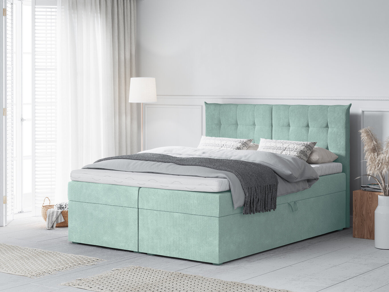 Lova Mazzini Beds Echaveria 160x200 cm, šviesiai žalia цена и информация | Lovos | pigu.lt