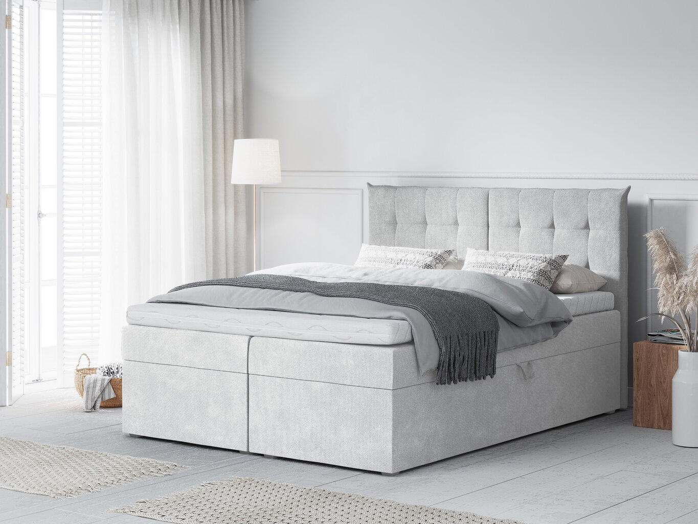 Lova Mazzini Beds Echaveria 140x200 cm, šviesiai pilka kaina ir informacija | Lovos | pigu.lt