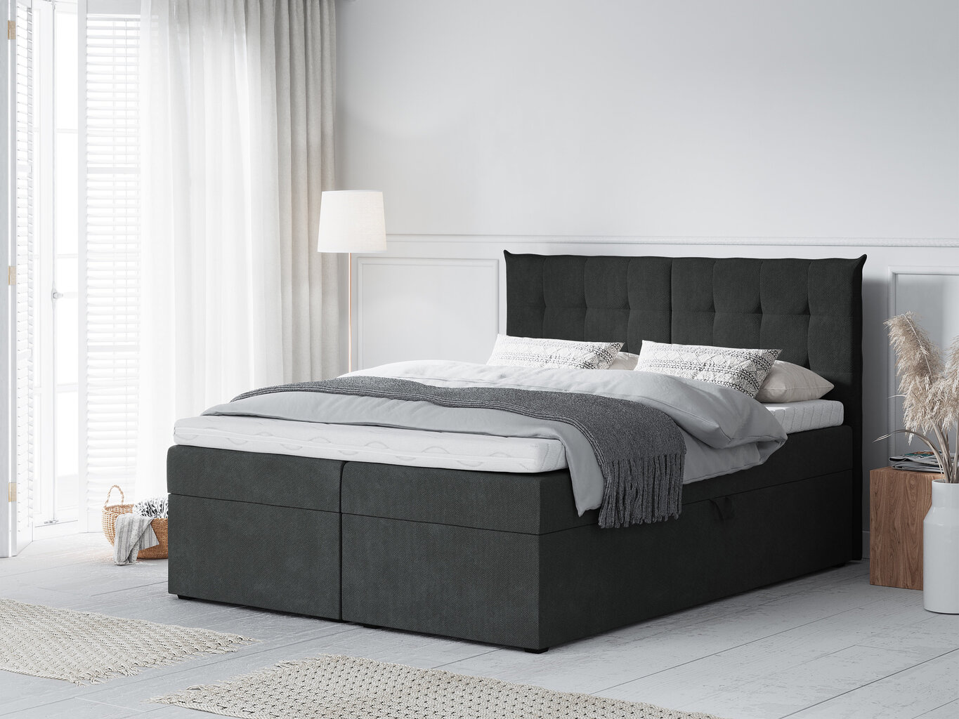 Lova Mazzini Beds Echaveria 140x200 cm, tamsiai pilka kaina ir informacija | Lovos | pigu.lt