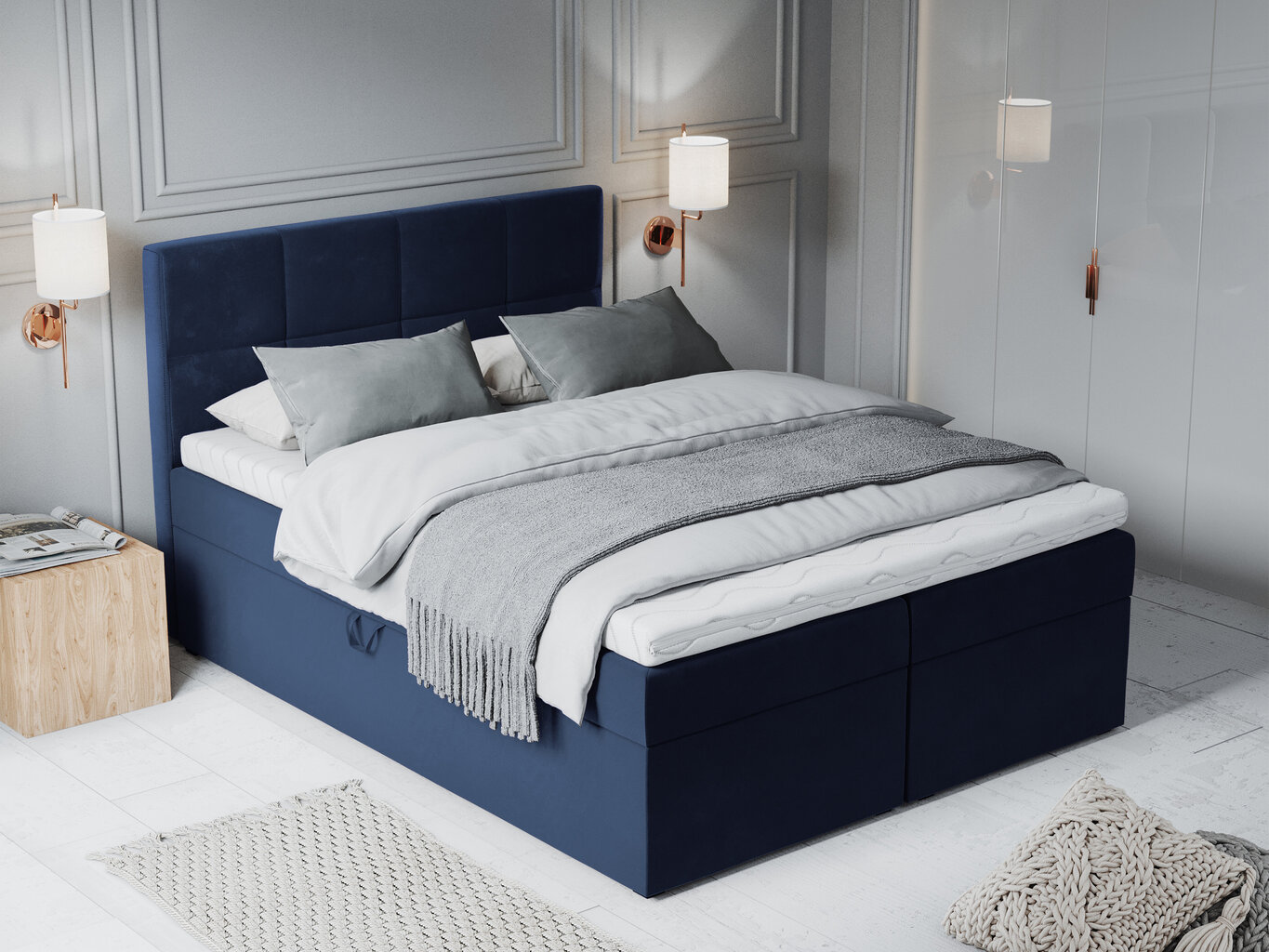 Lova Mazzini Beds Mimicry 140x200 cm, mėlyna kaina ir informacija | Lovos | pigu.lt
