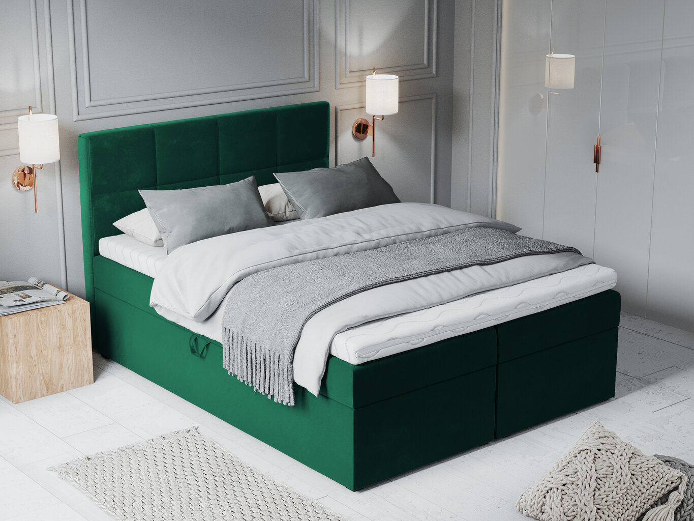 Lova Mazzini Beds Mimicry 160x200 cm, tamsiai žalia kaina ir informacija | Lovos | pigu.lt