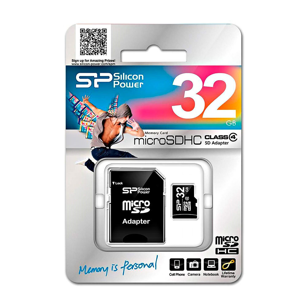 Карта памяти для телефона Карта памяти Silicon Power 32ГБ microSDHC 4 класс  с SD адаптером цена | pigu.lt