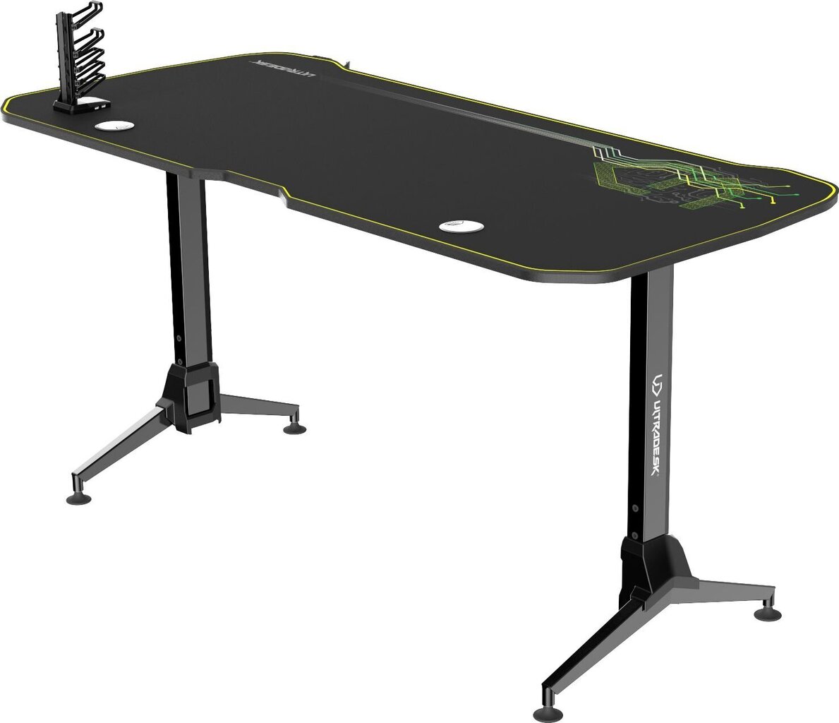 Žaidimų stalas Ultradesk Grand Green, juodas/žalias цена и информация | Kompiuteriniai, rašomieji stalai | pigu.lt