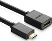 Ugreen vaizdo adapteris mini HDMI į HDMI, 22 cm, juodas kaina ir informacija | Adapteriai, USB šakotuvai | pigu.lt