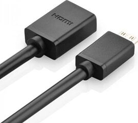 Видеоадаптер Ugreen mini HDMI на HDMI, 22 см, черный цена и информация | Адаптеры, USB-разветвители | pigu.lt