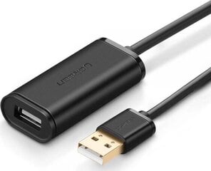 Kabel przedłużający USB 2.0 UGREEN US121, aktywny, 20m (czarny) цена и информация | Кабели для телефонов | pigu.lt