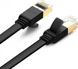 Сетевой кабель Ugreen NW106 RJ45, плоский, Cat.7, STP, 1.5 м, черный цена и информация | Кабели и провода | pigu.lt
