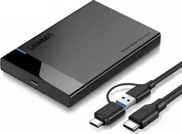 Dėklas Ugreen US221 SATA, HDD 2,5", USB 3.0 + USB-C, USB-C 3.1 цена и информация | Išoriniai kietieji diskai (SSD, HDD) | pigu.lt