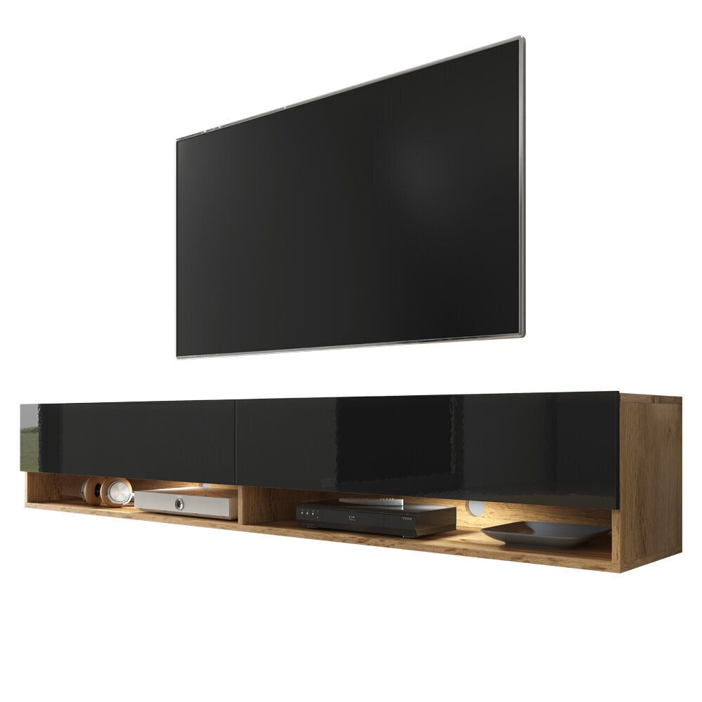 TV staliukas Selsey Wander 180 LED, rudas/juodas kaina ir informacija | TV staliukai | pigu.lt