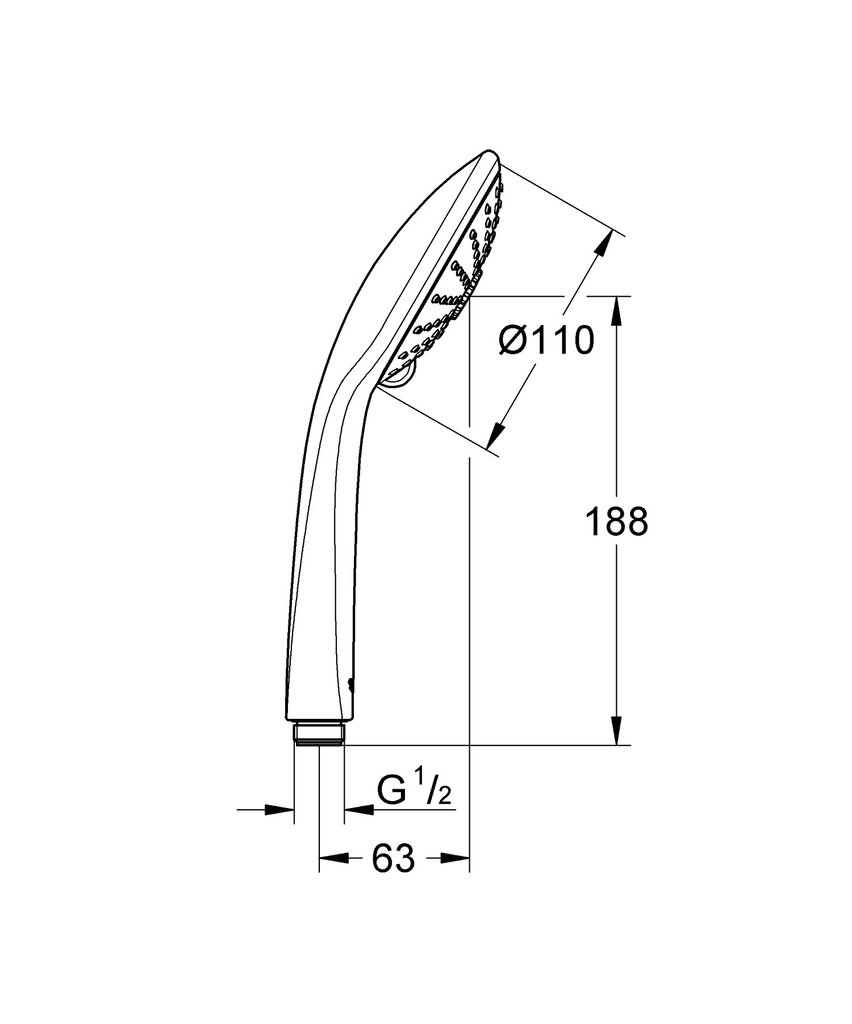 Grohe Euphoria 110 Massage rankinis dušas, 27239001 kaina ir informacija | Maišytuvų ir dušų priedai | pigu.lt