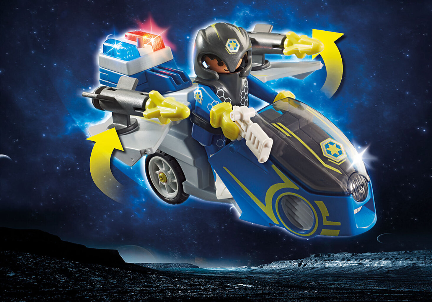 70020 PLAYMOBIL® Galaxy Police Policijos dviratis kaina ir informacija | Konstruktoriai ir kaladėlės | pigu.lt