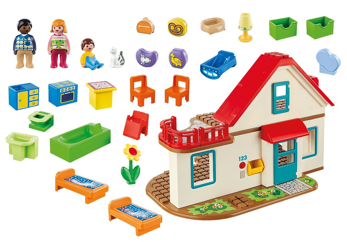 70129 PLAYMOBIL® 1.2.3, Šeimos namas kaina ir informacija | Konstruktoriai ir kaladėlės | pigu.lt