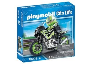 70204 PLAYMOBIL® City Life Мотоциклист цена и информация | Конструкторы и кубики | pigu.lt