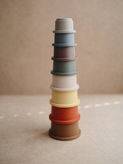 puodelių bokštas Mushie Retro kaina ir informacija | Žaislai kūdikiams | pigu.lt