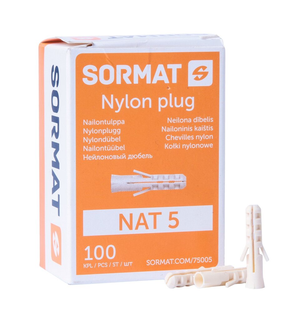 Kaiščiai nailoniniai Sormat - 8x40mm kaina ir informacija | Tvirtinimo detalės | pigu.lt
