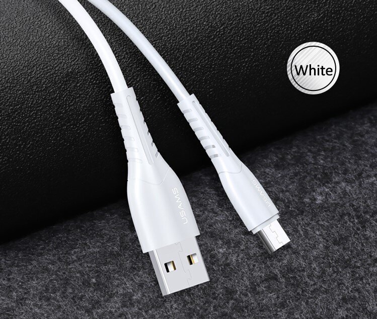 USB/MicroUSB laidas USAMS,baltas, 100cm kaina ir informacija | Laidai telefonams | pigu.lt