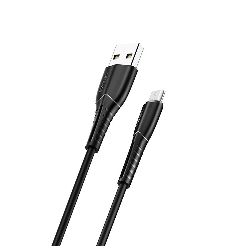 USB/MicroUSB laidas USAMS, juodas, 100cm цена и информация | Laidai telefonams | pigu.lt