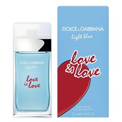 Туалетная вода Dolce & Gabbana Light Blue Love Is Love Women EDT для женщин 50 мл цена и информация | Женские духи | pigu.lt