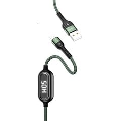 USB/Lightning laidas USAMS , žalias, 120cm (su srovės matavimu) kaina ir informacija | Laidai telefonams | pigu.lt