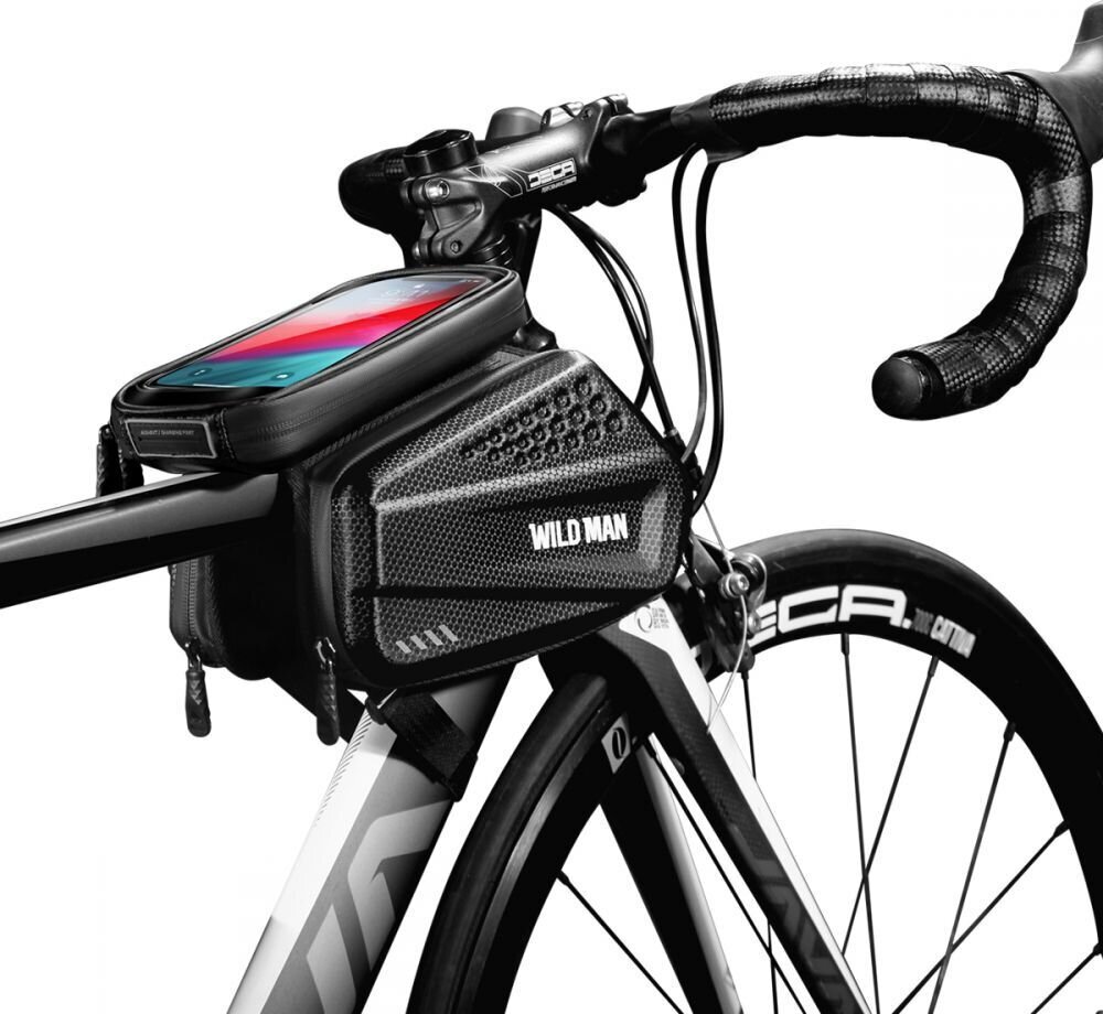 Dviračio rėmo krepšys telefonui WildMan Hardpouch XXL, juodas kaina ir informacija | Kiti dviračių priedai ir aksesuarai | pigu.lt
