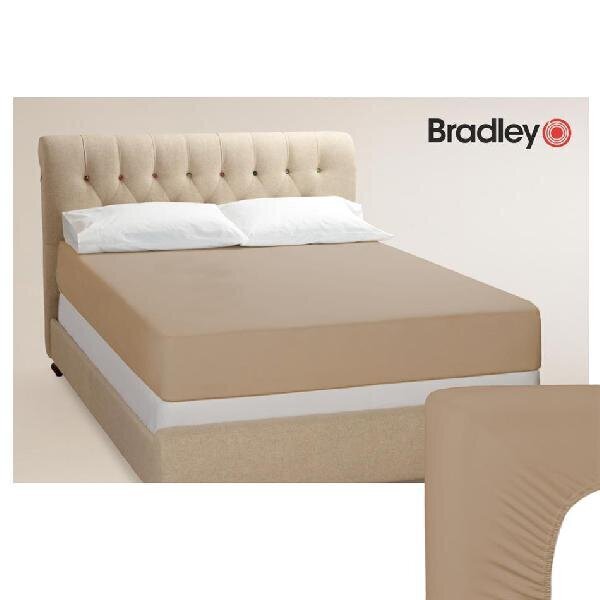 Bradley Trikotažinė paklodė su guma, 180 x 200 cm, smėlio spalvos цена и информация | Paklodės | pigu.lt
