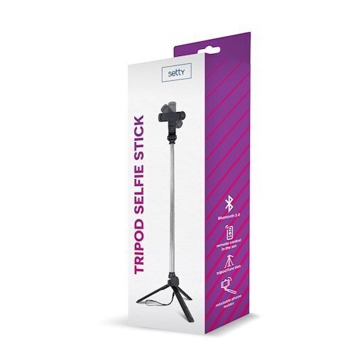 Asmenukių lazda Setty wireless Tripod juoda kaina ir informacija | Asmenukių lazdos (selfie sticks) | pigu.lt