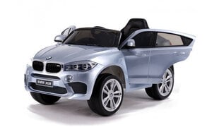 Vaikiškas vienvietis elektromobilis BMW X6 , Sidabrinis kaina ir informacija | Elektromobiliai vaikams | pigu.lt