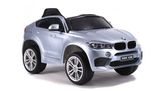 Vaikiškas vienvietis elektromobilis BMW X6 , Sidabrinis kaina ir informacija | Elektromobiliai vaikams | pigu.lt