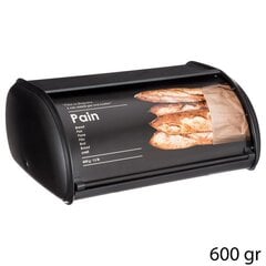 Duonos dėžutė, 36x24x15 cm, juoda kaina ir informacija | Virtuvės įrankiai | pigu.lt
