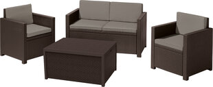 Садовая мебель со столом и ящиком для хранения Monaco Set, коричневая цена и информация | Комплекты уличной мебели | pigu.lt