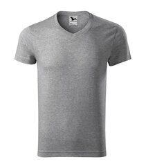 Футболка для мужчин Slim Fit V-neck, темно-серая цена и информация | Мужские футболки | pigu.lt