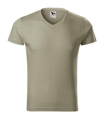 Футболка для мужчин Slim Fit V-neck, светлого цвета хаки цена и информация | Мужские футболки | pigu.lt