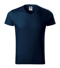 Футболка для мужчин Slim Fit V-neck, темно-синяя цена и информация | Мужские футболки | pigu.lt