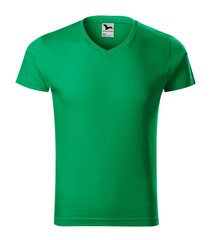 Футболка для мужчин Slim Fit V-neck, зеленая цена и информация | Футболка мужская | pigu.lt