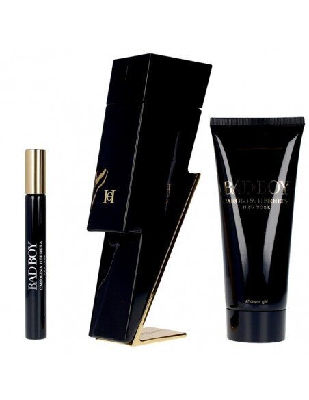 Rinkinys Carolina Herrera Bad Boy vyrams: EDT, 100 ml + EDT, 10 ml + dušo želė 100 ml kaina ir informacija | Kvepalai vyrams | pigu.lt