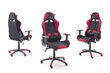 Žaidimų kėdė MC Akcent McRacing 1, juoda/raudona kaina ir informacija | Biuro kėdės | pigu.lt