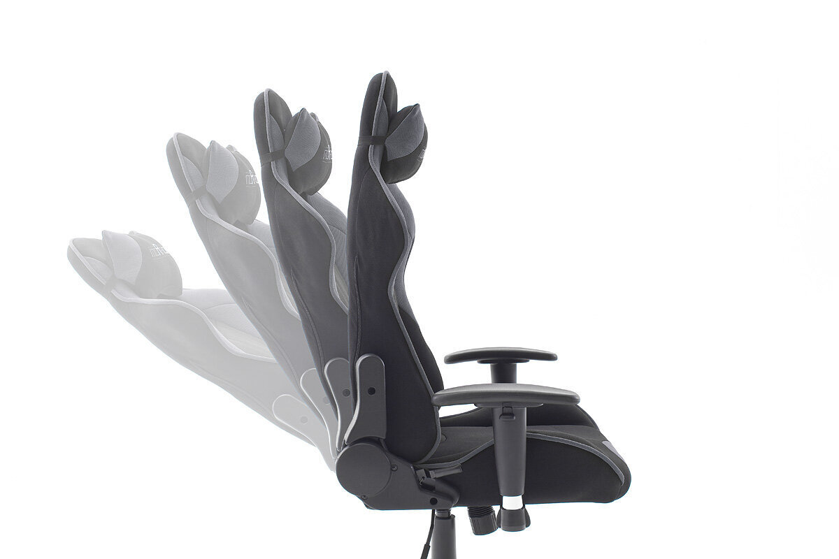 Žaidimų kėdė MC Akcent McRacing 2, juoda/pilka kaina ir informacija | Biuro kėdės | pigu.lt