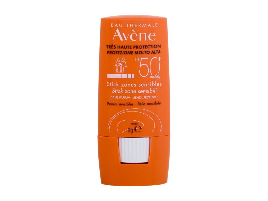 Pieštukas nuo saulės Avène Sun Care Sensitive Zones Stick SPF50+, 8g kaina ir informacija | Kremai nuo saulės | pigu.lt